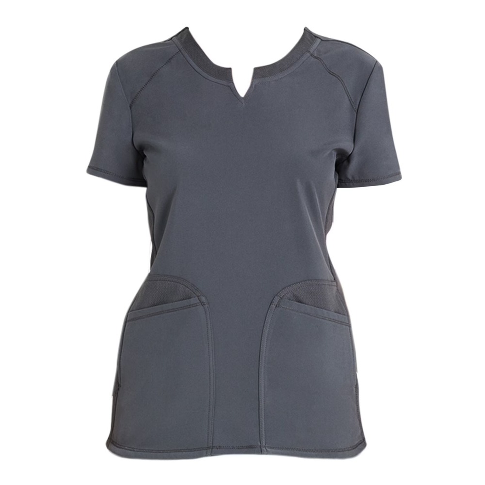 Scrubstar Women Antimicrobial Premium Performance Notch Neck Top Pewter Gray XL